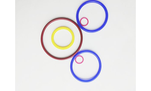 Several PTFE O-rings in different colors